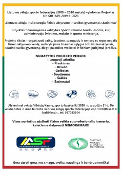Lietuvos aklųjų sporto federacijos projektas „Lietuvos aklųjų ir silpnaregių fizinio aktyvumo ir...